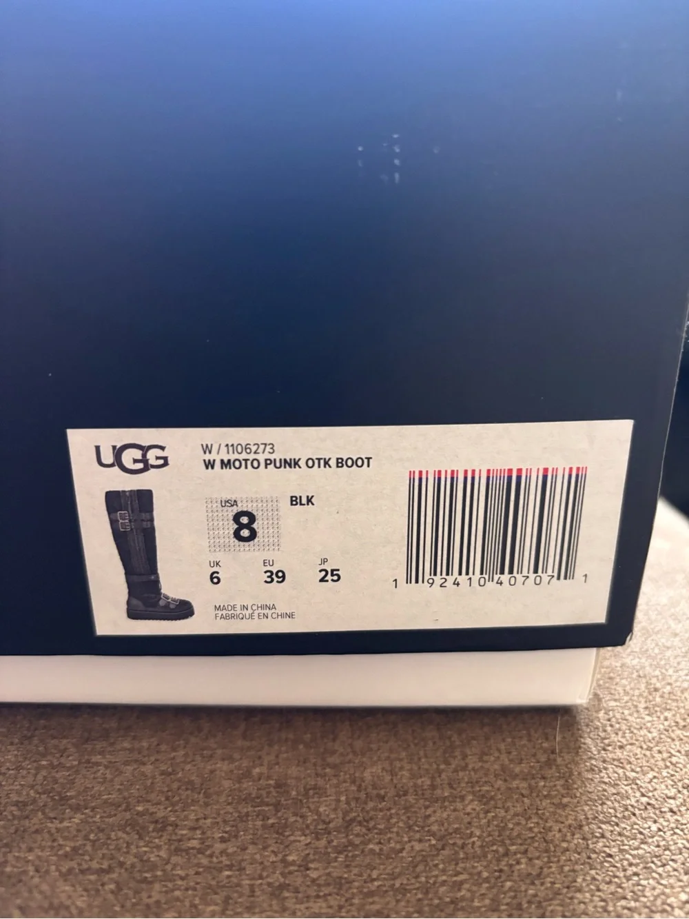 UGG Black Moto Punk Over-the-Knee Boots